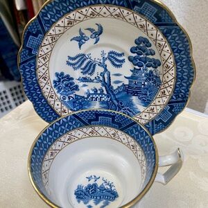 Antique Booths Blue Willow Tea Cup and Saucer Set